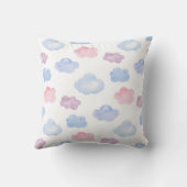 Waterverf blauwe en roze wolken. Cute baby patroon Kussen (Achterkant)
