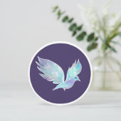 Waterverf blauwe en witte dove feestdagenkaart (Staand voorkant)