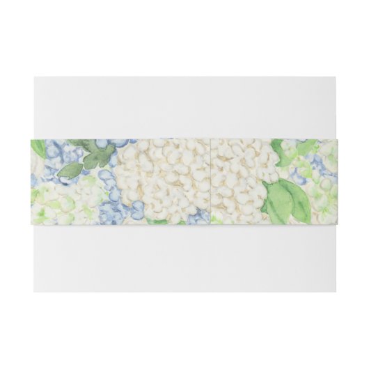 Waterverf Blauwe en Witte Hortensia Uitnodigingen Wikkel (Achterkant Voorbeeld)