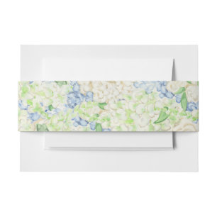 Waterverf Blauwe en Witte Hortensia Uitnodigingen Wikkel