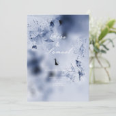 Waterverf Blauwe Esthetische Huwelijksuitnodiging Kaart (Staand voorkant)