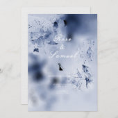 Waterverf Blauwe Esthetische Huwelijksuitnodiging Kaart (Voorkant / Achterkant)