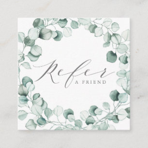 Waterverf - Blauwe Eucalyptus - Grote bedrijven Aanbevelingskaartje