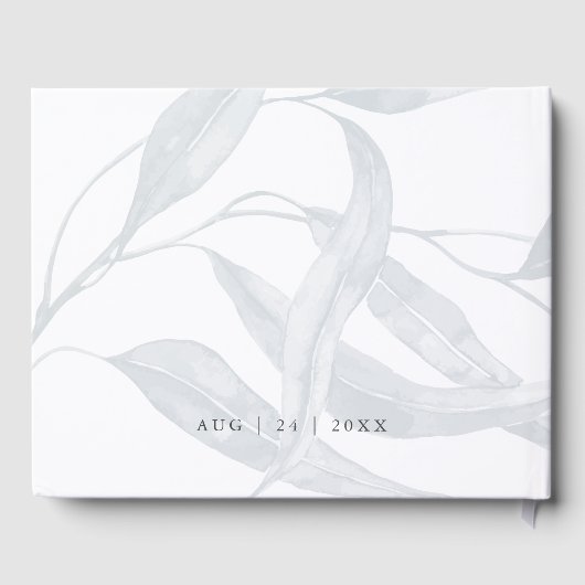 Waterverf Blauwe Eucalyptusbladeren Gastenboek (Achterkant)