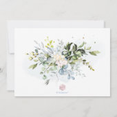 Waterverf Blauwe Eucalyptusrepetitie Diner Kaart (Achterkant)