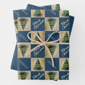 Waterverf Blauwe feestdag voor feestelijke kerstbo Inpakpapier Vel (In situ)