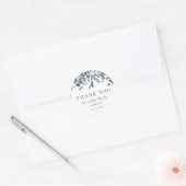 Waterverf Blauwe Floral bedankt Ronde Sticker (Envelop)