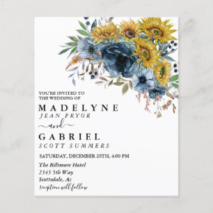 Waterverf Blauwe Floral Elegant