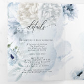 Waterverf Blauwe Floral in 1 WEDING 2 Drieluik Uitnodiging (Binnenzijde eerst)