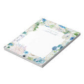 Waterverf Blauwe Floral White Rose  Notitieblok (Linkerzijde)