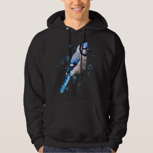 Waterverf blauwe gaai vogel artistiek dier artisti hoodie