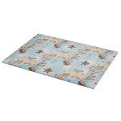Waterverf Blauwe Geruite Kerstkoekjes & Pudding Snijplank (Hoek)
