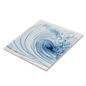 Waterverf Blauwe Golf hedendaags modern decor Tegeltje (Zijkant)