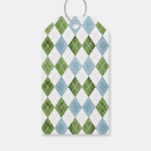 Waterverf Blauwe Golfkar Golfers Cadeaulabel (Achterkant)