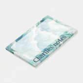 Waterverf blauwe golven aangepaste naam post-it® notes (Schuin)