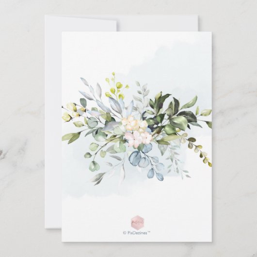 Waterverf Blauwe gom Eucalyptus Vrijgezellenfeest Kaart (Achterkant)