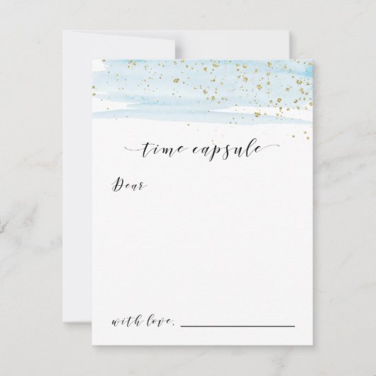 Waterverf Blauwe & goudvrije tijd Capsule Kaarten (Voorkant)
