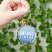 Waterverf Blauwe gradiënt Roze hart Beste mama ooi Sleutelhanger (Hand)