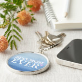 Waterverf Blauwe gradiënt Roze hart Beste mama ooi Sleutelhanger (Zijkant)