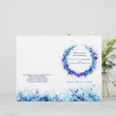 Waterverf blauwe graskunst met bruiloft programma (Staand voorkant)