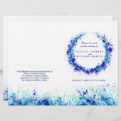 Waterverf blauwe graskunst met bruiloft programma (Voorkant / Achterkant)