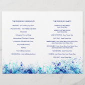 Waterverf blauwe graskunst met bruiloft programma (Achterkant)