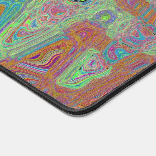 Waterverf Blauwe Groovy Abstracte Retro Atoomgolve Bureaumat (Hoek)