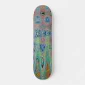 Waterverf Blauwe Groovy Abstracte Retro Atoomgolve Persoonlijk Skateboard (Voorkant)