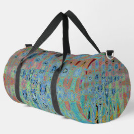 Waterverf Blauwe Groovy Abstracte Retro Atoomgolve Plunjezak