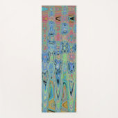Waterverf Blauwe Groovy Abstracte Retro Atoomgolve Yogamat (Voorkant)