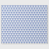 Waterverf Blauwe Hart Tulpen op Wit Cadeaupapier (Vlak)