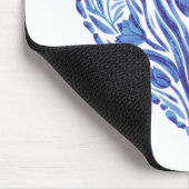 Waterverf Blauwe Hart Tulpen op Wit Muismat (Hoek)