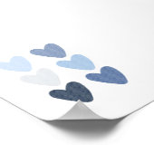 waterverf blauwe harten print (Hoek)