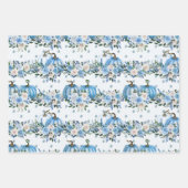 WATERVERF BLAUWE HERFST HERFST POMPOENEN & BLOEMEN INPAKPAPIER VEL (Voorkant 3)