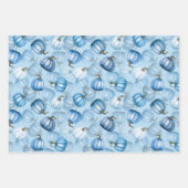 WATERVERF BLAUWE HERFST HERFST POMPOENEN & BLOEMEN INPAKPAPIER VEL (Voorkant 2)