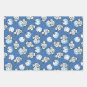 WATERVERF BLAUWE HERFST HERFST POMPOENEN & BLOEMEN INPAKPAPIER VEL (Voorkant)