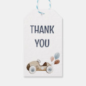 Waterverf Blauwe Hete Luchtballon Mr. ONEderful Bo Cadeaulabel (Achterkant)