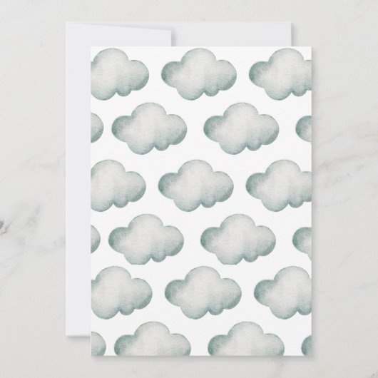 Waterverf Blauwe Hete Luchtballon Mr. ONEderful Bo Kaart (Achterkant)