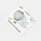 Waterverf Blauwe Hete Luchtballon Mr. ONEderful Bo Servet (Hoek)