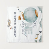 Waterverf Blauwe Hete Luchtballon Mr. ONEderful Bo Wandkleed (Voorkant (horizontaal))