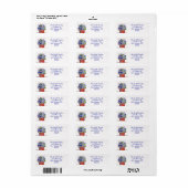 Waterverf Blauwe Hortensia Etiket (Full Sheet)