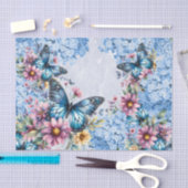Waterverf Blauwe Hortensia & Vlinders Tissuepapier (Craft)