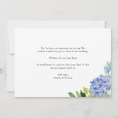 Waterverf Blauwe Hortensia Wil je mijn page jongen Kaart (Achterkant)