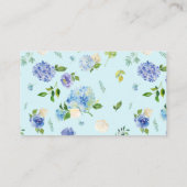 Waterverf Blauwe Hydrangea Bloemen Boek Aanvraag Informatiekaartje (Achterkant)