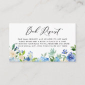 Waterverf Blauwe Hydrangea Bloemen Boek Aanvraag Informatiekaartje (Voorkant)