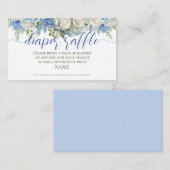 Waterverf Blauwe Hydrangea Bloemen Luier Raffle Informatiekaartje (Voorkant / Achterkant)
