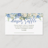 Waterverf Blauwe Hydrangea Bloemen Luier Raffle Informatiekaartje (Voorkant)