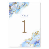 waterverf blauwe inkt Tabel Nummer 1 Kaart (Voorkant)