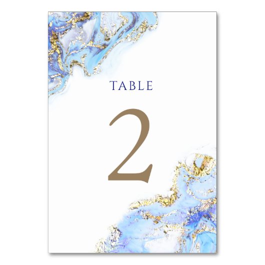 waterverf blauwe inkt Tabel Nummer 2 Kaart (Achterkant)