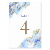 waterverf blauwe inkt Tabel Nummer 4 Kaart (Achterkant)